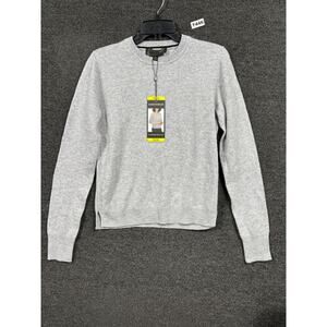 Mario Serrani 100% Cashmere Knit Sweater Womens Size S Gray Crewneck Pullover